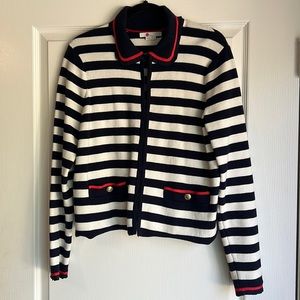 Boden Navy Striped Knitted Blazer NWOT